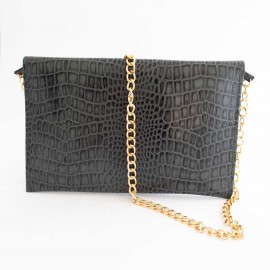 کیف چرم طبیعی زنانه دوشی مدل A10 طوسی طرح کرکودیل 