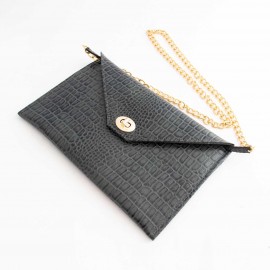 کیف چرم طبیعی زنانه دوشی مدل A10 طوسی طرح کرکودیل 