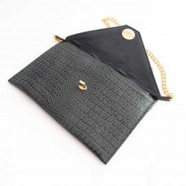 کیف چرم طبیعی زنانه دوشی مدل A10 طوسی طرح کرکودیل 