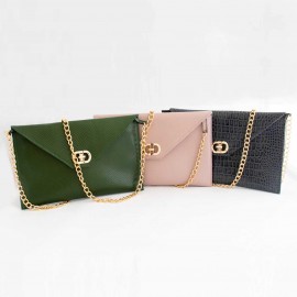 کیف چرم طبیعی زنانه دوشی مدل A10 سبز طرح کرکودیل 