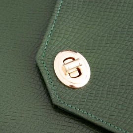 کیف چرم طبیعی زنانه دوشی مدل A10 سبز طرح کرکودیل 