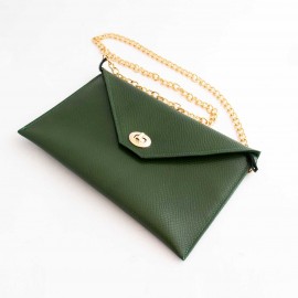 کیف چرم طبیعی زنانه دوشی مدل A10 سبز طرح کرکودیل 