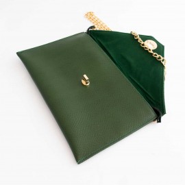 کیف چرم طبیعی زنانه دوشی مدل A10 سبز طرح کرکودیل 