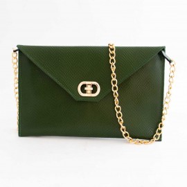 کیف چرم طبیعی زنانه دوشی مدل A10 سبز طرح کرکودیل 