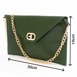 کیف چرم طبیعی زنانه دوشی مدل A10 سبز طرح کرکودیل 