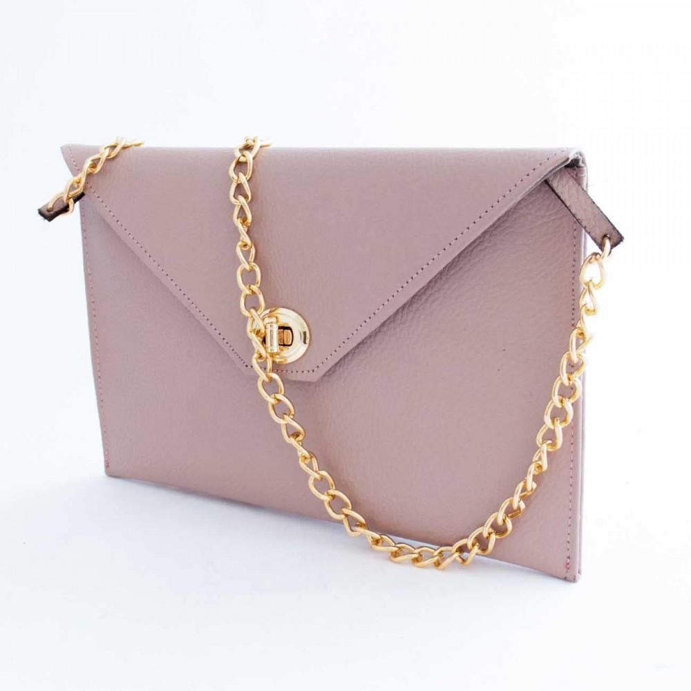 کیف چرم طبیعی زنانه دوشی مدل A10 گلبهی طرح کرکودیل 