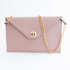 کیف چرم طبیعی زنانه دوشی مدل A10 گلبهی طرح کرکودیل 