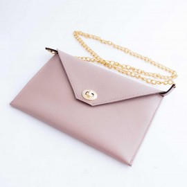 کیف چرم طبیعی زنانه دوشی مدل A10 گلبهی طرح کرکودیل 