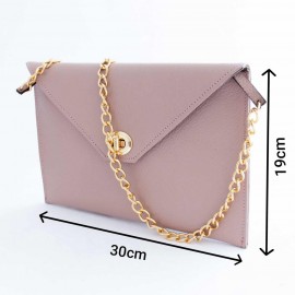 کیف چرم طبیعی زنانه دوشی مدل A10 گلبهی طرح کرکودیل 