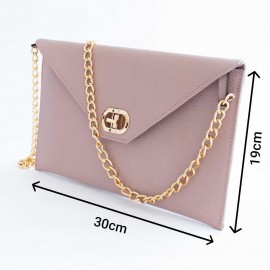 کیف چرم طبیعی زنانه دوشی مدل A10 گلبهی طرح کرکودیل 