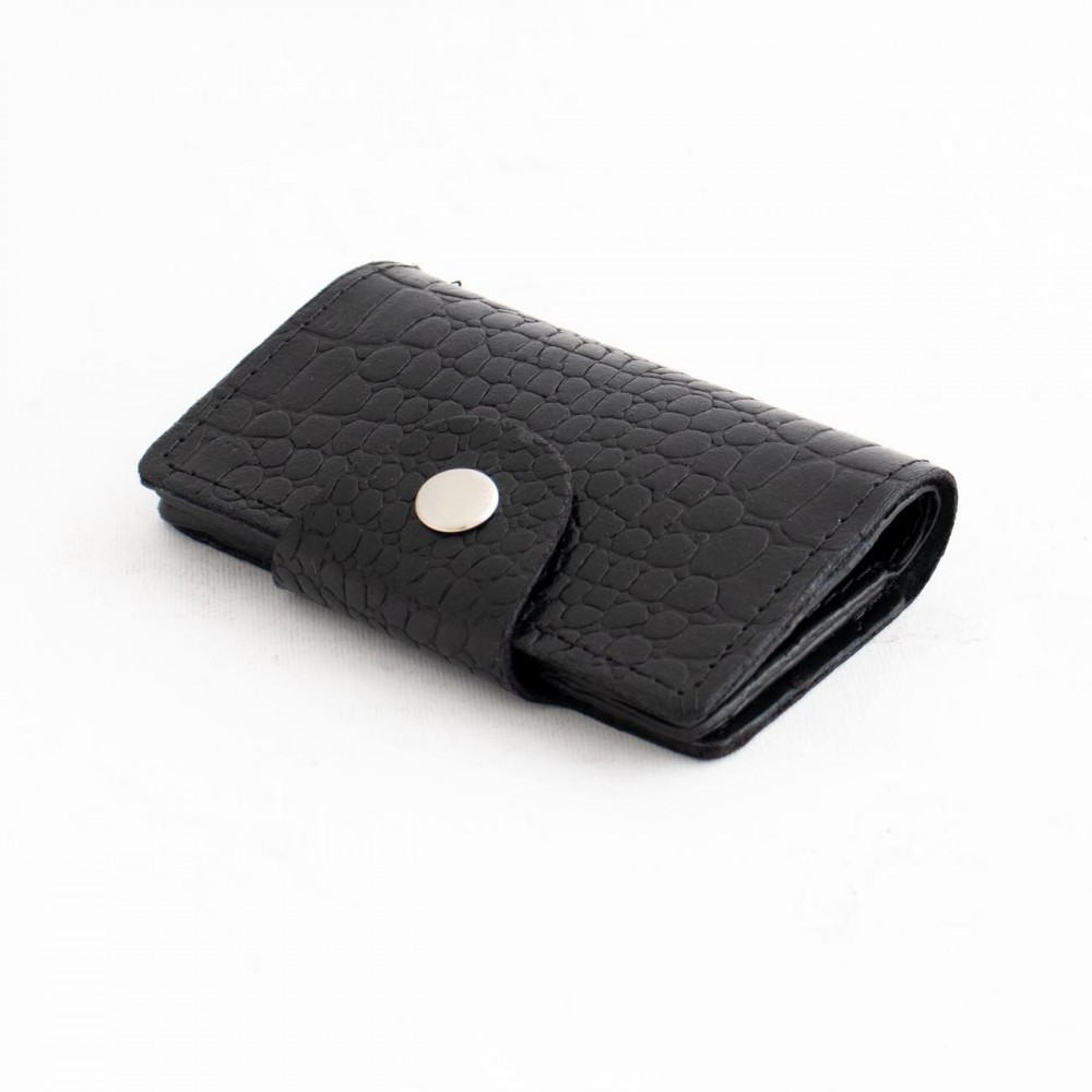 جاکارتی چرم طبیعی طرح کروکودیل مشکی کد 140