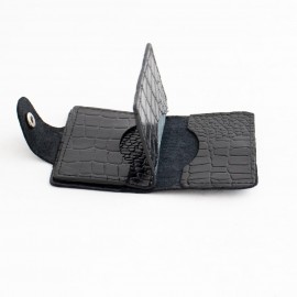 جاکارتی چرم طبیعی طرح کروکودیل مشکی کد 140