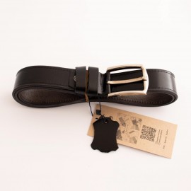 ست کیف و کمربند چرم طبیعی طرح نوپا مردانه مشکی کد 105