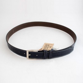 ست کیف و کمربند چرم طبیعی طرح کروکودیل مردانه سرمه ای دو تکه کد 108