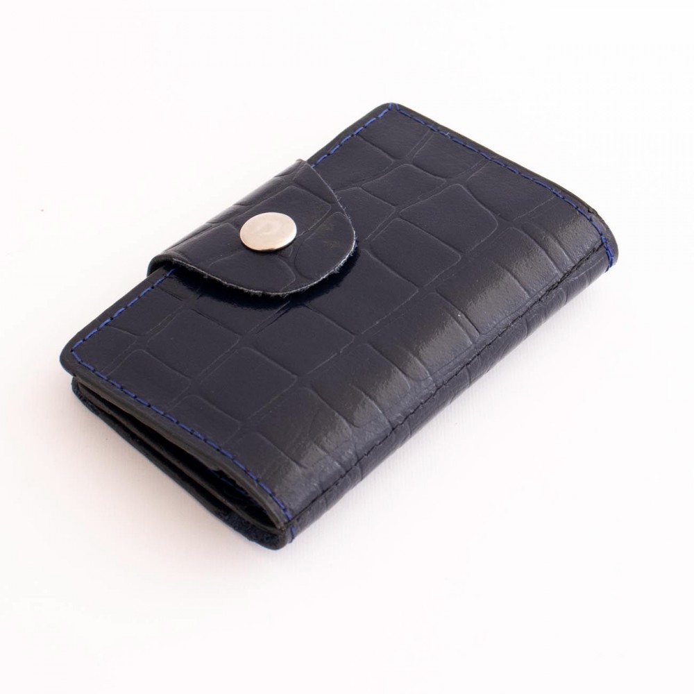 جاکارتی چرم طبیعی طرح کروکودیل سرمه ای کد 142