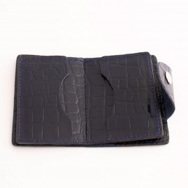 جاکارتی چرم طبیعی طرح کروکودیل سرمه ای کد 142