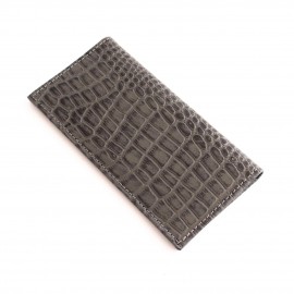 ست کیف و کمربند چرم طبیعی طرح کروکودیل مردانه طوسی سه تکه کد 110