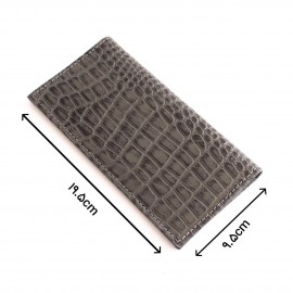 ست کیف و کمربند چرم طبیعی طرح کروکودیل مردانه طوسی سه تکه کد 110