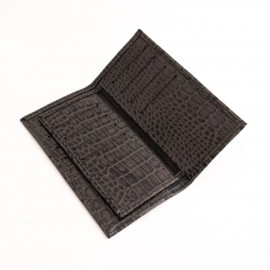 ست کیف و کمربند چرم طبیعی طرح کروکودیل مردانه طوسی سه تکه کد 110