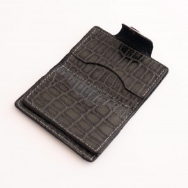 جاکارتی چرم طبیعی طرح کروکودیل طوسی کد 143