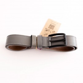 ست کیف و کمربند چرم طبیعی طرح فلوتر مردانه طوسی سه تکه کد 111