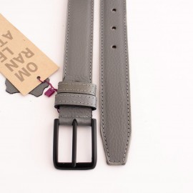 ست کیف و کمربند چرم طبیعی طرح فلوتر مردانه طوسی سه تکه کد 111