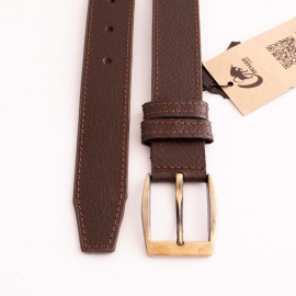 ست کیف و کمربند چرم طبیعی طرح فلوتر مردانه قهوه ای دو تکه کد 113