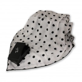 روسری طرح دار مدل توپی سفید