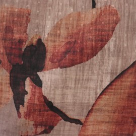 شال طرح دار مدل رز قهوه‌ای